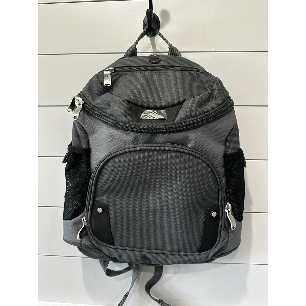 High Sierra Backpack Unisex 15" Long black & Charcoal EUC
